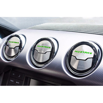 ACC® - A/C Vent Duct Covers with Bullet Green Mustang Logo