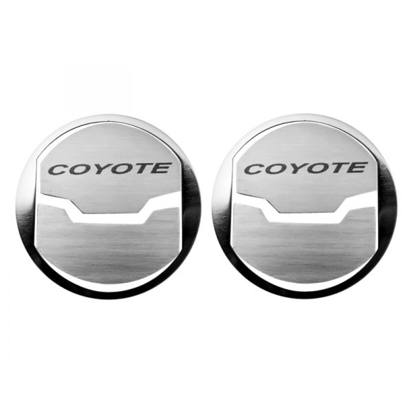 American Car Craft® - Brushed A/C Vent Duct Covers With Etched Coyote Lettering