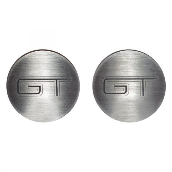 American Car Craft® - Brushed Cup Holder Accent Plates With GT Logo