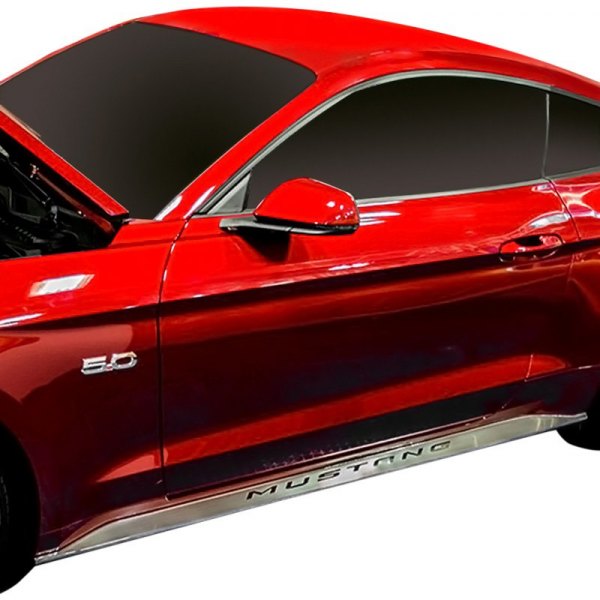 American Car Craft® - Side Skirt Overlays with Polished Mustang Letters