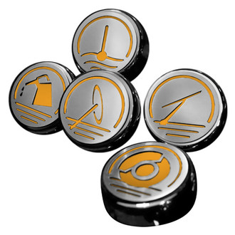 ACC® - Executive Series Chrome Orange Fury Solid Cap Cover Set