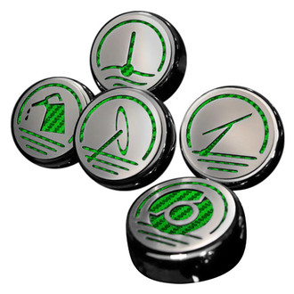 ACC® - Executive Series Chrome Green Carbon Fiber Cap Cover Set
