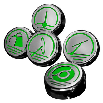 ACC® - Executive Series Chrome Green Solid Cap Cover Set