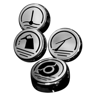 ACC® - Executive Series Chrome Cap Cover Set with Brushed Black Solid Logo