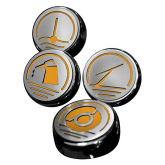 ACC® - Executive Series Chrome Cap Cover Set with Orange Fury Solid Logo