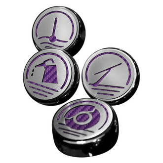 ACC® - Executive Series Chrome Cap Cover Set with Purple Carbon Fiber Logo