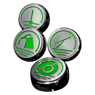 ACC® - Executive Series Chrome Cap Cover Set with Green Solid Logo