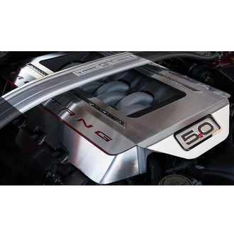 ACC® - Light-up Red Illuminated Polished Engine Shroud Cover with Mustang Logo