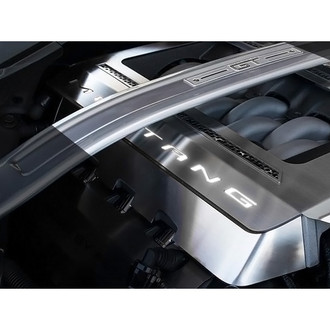 ACC® - Light-up White Illuminated Polished Engine Shroud Cover with Mustang Logo