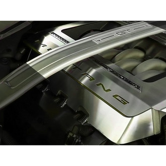 ACC® - Light-up Yellow Illuminated Polished Engine Shroud Cover with Mustang Logo