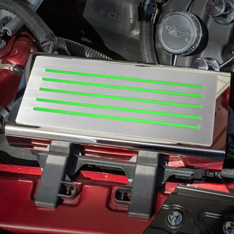 ACC® - Polished Fuse Box Plate with Bullet Green Solid Accent