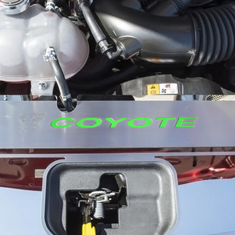 ACC® - Brushed Radiator Cover Vanity Plate with Bullet Green Solid Etched Logo and Coyote Lettering
