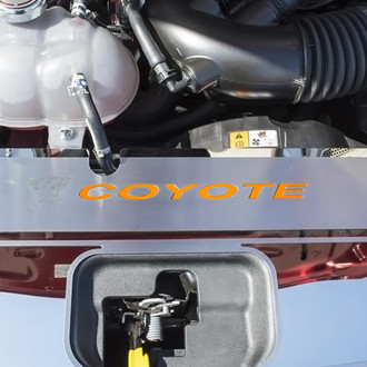 ACC® - Brushed Radiator Cover Vanity Plate with Orange Fury Solid Etched Logo and Coyote Lettering