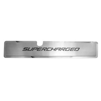 ACC® - Brushed Radiator Cover Vanity Plate with Brushed Black Solid Supercharged Lettering