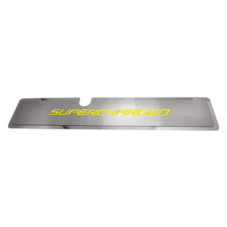 ACC® - Brushed Radiator Cover Vanity Plate with Yellow Solid Supercharged Lettering