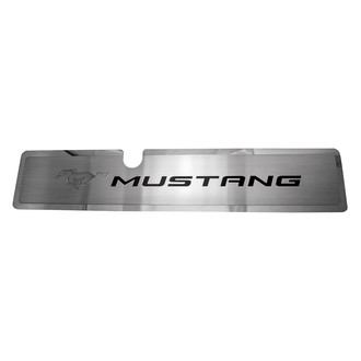 ACC® - Brushed Radiator Cover Vanity Plate with Brushed Black Solid Etched ''Pony'' and ''Mustang'' Lettering