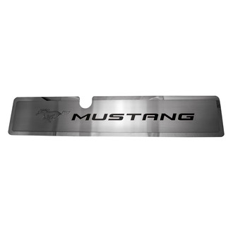 ACC® - Brushed Radiator Cover Vanity Plate with Black Solid Etched ''Pony'' and ''Mustang'' Lettering