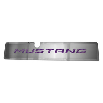 ACC® - Brushed Radiator Cover Vanity Plate with Purple Carbon Fiber "Mustang" Lettering