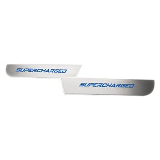 ACC® - Brushed Front Door Badge Plates with MOPAR Blue Supercharged Logo