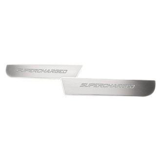 ACC® - Brushed Front Door Badge Plates with White Supercharged Logo