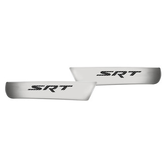 ACC® - Brushed Front Door Badge Plates with Black SRT Logo