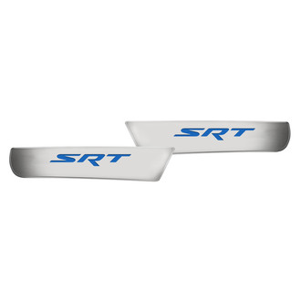 ACC® - Brushed Front Door Badge Plates with MOPAR Blue SRT Logo