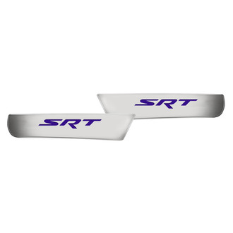 ACC® - Brushed Front Door Badge Plates with Plum Crazy Purple SRT Logo