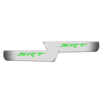 ACC® - Brushed Front Door Badge Plates with Synergy Green SRT Logo