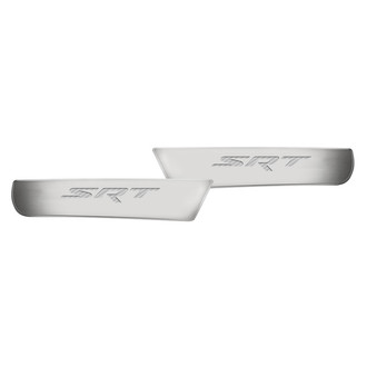 ACC® - Brushed Front Door Badge Plates with White SRT Logo