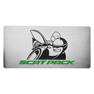 ACC® - Brushed Fuse Box Cover Top Plate with Green Carbon Fiber SuperBee Logo