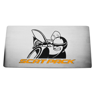 ACC® - Brushed Fuse Box Cover Top Plate with HEMI Orange Solid SuperBee Logo