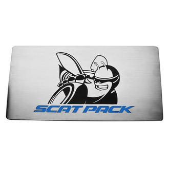 ACC® - Brushed Fuse Box Cover Top Plate with MOPAR Blue Solid SuperBee Logo