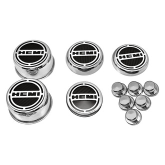 ACC® - Brushed Cap Cover Set with Black Solid HEMI Logo