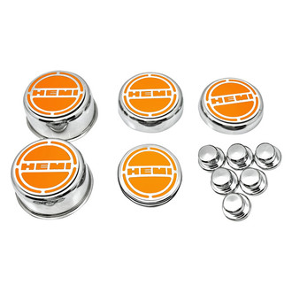 ACC® - Brushed Cap Cover Set with HEMI Orange Solid HEMI Logo