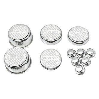 ACC® - Brushed Cap Cover Set with White Carbon Fiber HEMI Logo