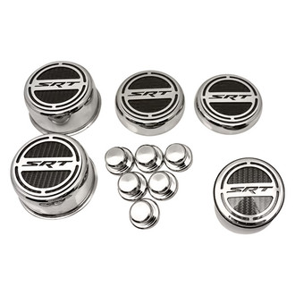 ACC® - Brushed Cap Cover Set with Black Solid SRT Logo