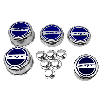 ACC® - Brushed Cap Cover Set with Dark Blue Solid SRT Logo