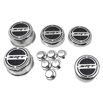 ACC® - Brushed Cap Cover Set with Brushed Black Solid SRT Logo