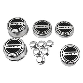 ACC® - Brushed Cap Cover Set with Black Carbon Fiber SRT Logo