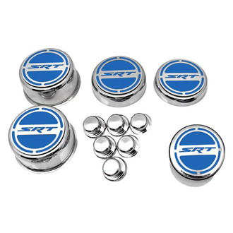 ACC® - Brushed Cap Cover Set with MOPAR Blue Solid SRT Logo