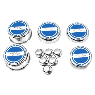 ACC® - Brushed MOPAR Blue Solid Cap Cover Set with RT Logo