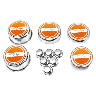 ACC® - Brushed Orange Carbon Fiber Cap Cover Set with RT Logo