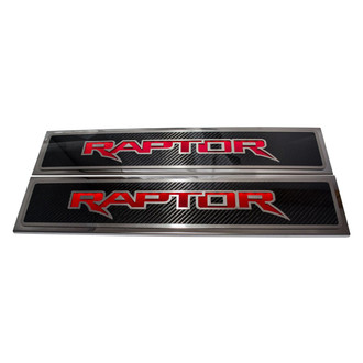 ACC® - Illuminated Polished/Carbon Fiber Front Door Sills with Raptor Logo