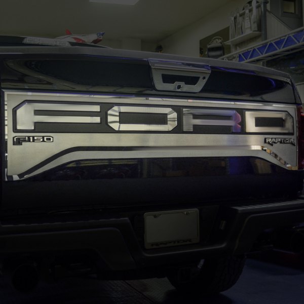 American Car Craft® - Premium Polished Tailgate Upgrade Custom Plate with Red LED Illumination