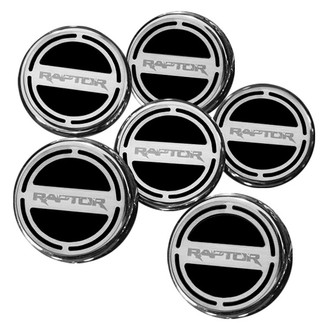 ACC® - Chrome Black Solid Cap Cover Set with Raptor Logo