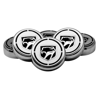ACC® - Chrome Cap Cover Set with Brushed Black Solid Sneaky Pete Logo