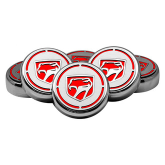 ACC® - Chrome Cap Cover Set with Bright Red Solid Sneaky Pete Logo