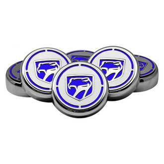 ACC® - Chrome Cap Cover Set with Dark Blue Solid Sneaky Pete Logo