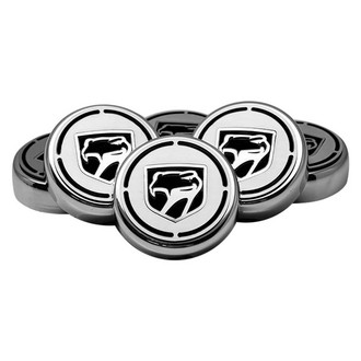 ACC® - Chrome Cap Cover Set with Black Solid Sneaky Pete Logo