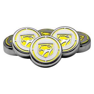 ACC® - Chrome Cap Cover Set with Yellow Solid Sneaky Pete Logo